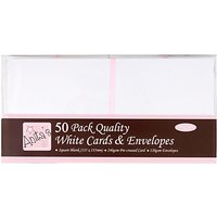 Docrafts Anita's Card Blanks And Envelopes, Pack Of 50, White