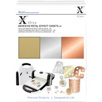 Docrafts Xcut Xtras A5 Adhesive Metallic Sheets, Pack Of 20