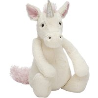 Jellycat Bashful Unicorn Soft Toy, Medium, White/Pink