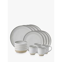 ED Ellen DeGeneres For Royal Doulton Brushed Glaze Stoneware Dinnerware Set, Soft White, 16 Pieces