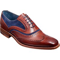 Barker McClean Goodyear Welted Leather Brogue Shoes, Cedar/Blue