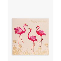 Sara Miller Birthday Flamingos Greeting Card