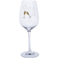 John Lewis 'Cheers To 21 Years' Wine Glass, Clear