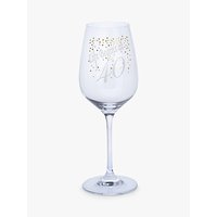 John Lewis 'Life Begins At 40' Wine Glass, Clear