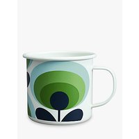 Orla Kiely 70's Flower Oval Enamel Mug, Green