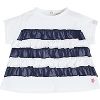 Angel & Rocket Baby Ivy Frill T-Shirt, White/Navy