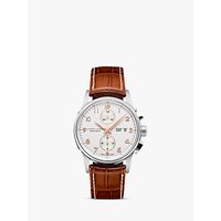 Hamilton H32576515 Men's Jazzmaster Maestro Automatic Day Date Chronograph Leather Strap Watch, Tan/White