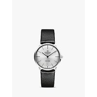 Hamilton H38455751 Men's Intra-Matic Date Leather Strap Watch, Black/Silver