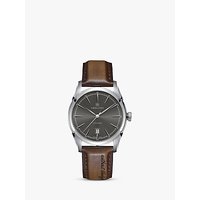 Hamilton H42415591 Men's American Classic Spirit Of Liberty Automatic Date Leather Strap Watch, Dark Brown/Grey