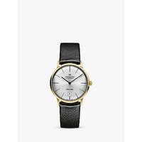 Hamilton H38475751 Men's Intra-Matic Date Leather Strap Watch, Black/Silver