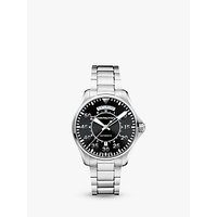 Hamilton H64615135 Men's Khaki Aviation Pilot Day Date Automatic Bracelet Strap Watch, Silver/Black