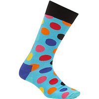 Happy Socks Big Dot Socks, One Size, Blue