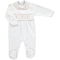 Mini La Mode Baby Classic Pima Cotton Footsie Sleepsuit, White