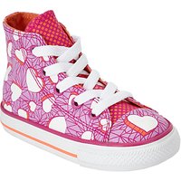 Converse Children's Hi Top Valentine Heart Shoes, Pink/Multi