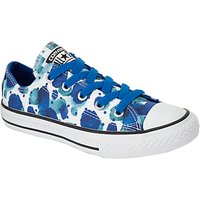 Converse Children's Low Top Floral Petal Shoes, White/Blue