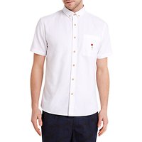 HYMN Rainbow Lolly Print Oxford Short Sleeve Shirt, White