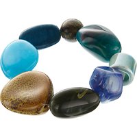 One Button Mixed Bead Stretch Bracelet, Multi