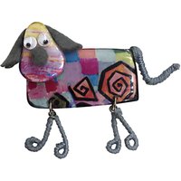 One Button Resin Dangly Legs Doggy Brooch, Multi
