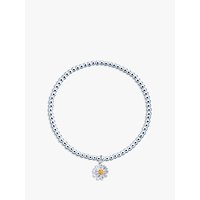 Estella Bartlett Sienna Flower Charm Stretch Bracelet, Silver