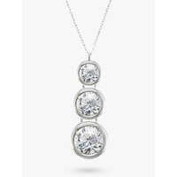 EWA 18ct White Gold Trilogy Rub Over Diamond Pendant Necklace