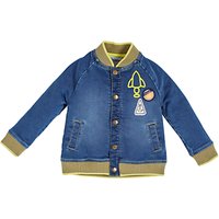 Angel & Rocket Baby Denim Jersey Bomber Jacket, Blue
