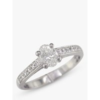 EWA Platinum Oval Cut Diamond Engagement Ring. 0.50ct
