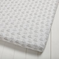 The Little Green Sheep Wild Cotton Bear Cotbed Fitted Sheet, Grey