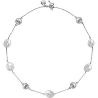 Dower & Hall Pearlicious Baroque Pearl Nugget Chain Necklace, Silver