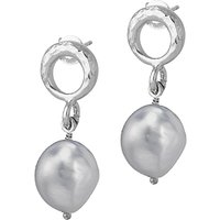 Dower & Hall Open Circle Pearl Drop Earrings
