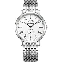 Rotary GB90190/01 Men's Les Originales Windsor Bracelet Strap Watch, Silver/White