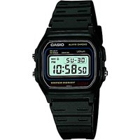 Casio W-59-1VQES Men's Core Retro Alarm Chronograph Plastic Strap Watch, Black/Blue