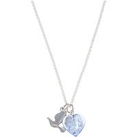 Martick Bohemian Heart And Dove Pendant Necklace, Blue/Silver