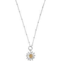 Martick Daisy Pendant Necklace With Gold Plating, Silver/Gold