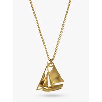 Alex Monroe 22ct Gold Vermeil Sailing Boat Necklace, Gold