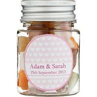 Fine Confectionery Company Personalised Dolly Mix Hearts Jar, Pack Of 25, Small
