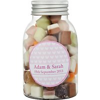 Fine Confectionery Company Personalised Dolly Mix Hearts Jar, Pack Of 25, Large