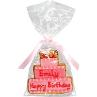Image On Food Personalised Happy Birthday Cake Girl Gingerbread, Pack Of 10