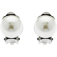 Finesse Faux Pearl Clip-On Earrings, White