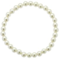 Finesse Classic 6mm Faux Pearl Stretch Bracelet, White