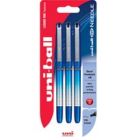 Uniball Eye Needle Rollerball Pens, Blue, Pack Of 3
