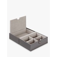 LC Designs Travel Jewellery Box Tray, Mink/ Grey Velvet
