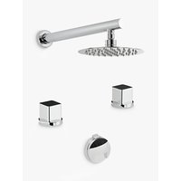 Abode Fervour Thermostatic Deck Mounted 2 Hole Bath Overflow Filler Kit With Wall Mounted Shower