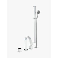Abode Zeal Thermostatic Deck Mounted 4 Hole Bath Mixer Tap And Sliding Rail Kit