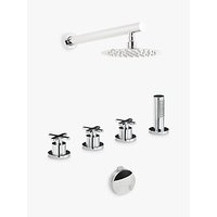 Abode Serenitie Thermostatic Deck Mounted 4 Hole Bath Overflow Filler Kit With Wall Mounted Shower