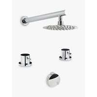 Abode Harmonie Thermostatic Deck Mounted 2 Hole Bath Overflow Filler Kit With Wall Mounted Shower