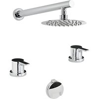 Abode Desire Thermostatic Deck Mounted 2 Hole Bath Overflow Filler Kit With Wall Mounted Shower