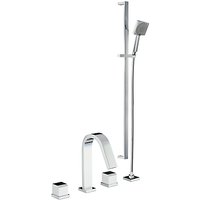 Abode Extase Thermostatic Deck Mounted 3 Hole Bath/Shower Mixer And Sliding Rail Kit