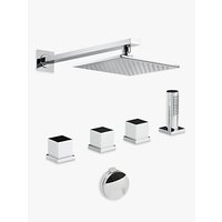 Abode Zeal Thermostatic Deck Mounted 4 Hole Bath Overflow Filler Kit With Wall Mounted Shower