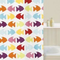 Value Multicolour Funky Fish Shower Curtain (L)1.8 M