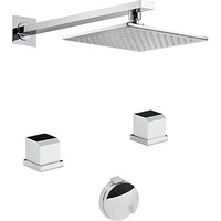 Abode Extase Thermostatic Deck Mounted 2 Hole Bath Overflow Filler Kit And Wall Mounted Shower